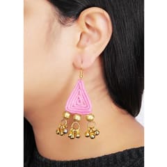 Juhi Malhotra-Pink And Gold Dori Earrings