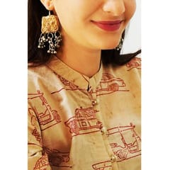 Juhi Malhotra-Square Jute Earrings