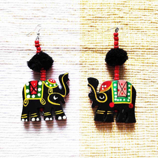 Juhi Malhotra-Black Hathi Mere Sathi Earrings