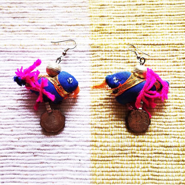 Juhi Malhotra-Royal Blue Bird Earrings