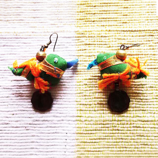 Juhi Malhotra-Green Bird Earrings