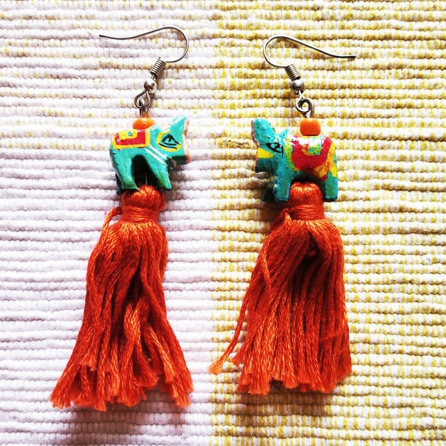 Juhi Malhotra-Green Hathi Earrings