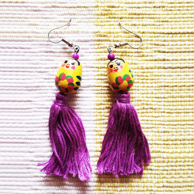 Juhi Malhotra-Yellow Doll Tassel Earrings