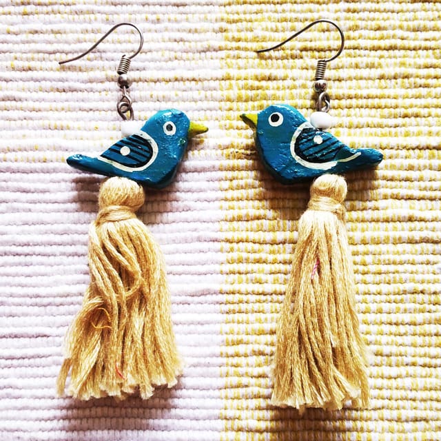 Juhi Malhotra-Blue Chidiya Earrings