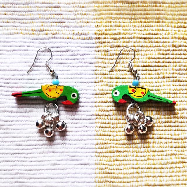 Juhi Malhotra-Green Tota Earrings