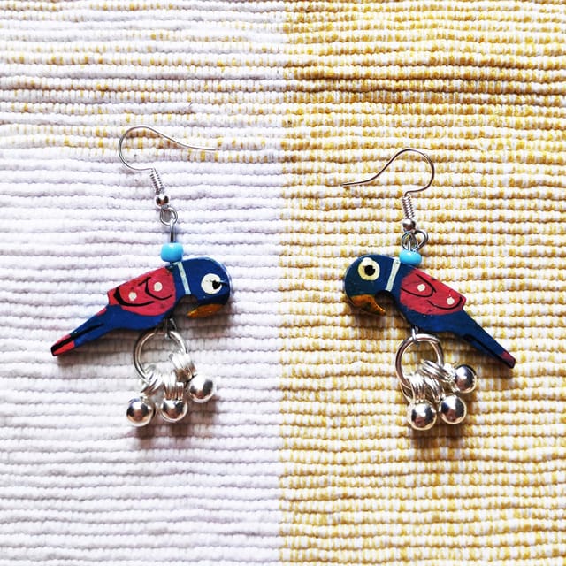 Juhi Malhotra-Blue Tota Earrings