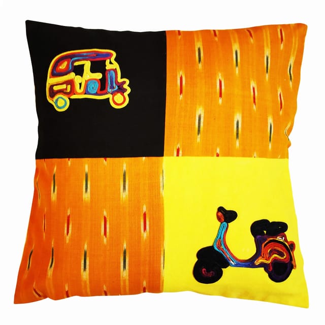 Juhi Malhotra-Auto Scooty Ikat Cushion Cover