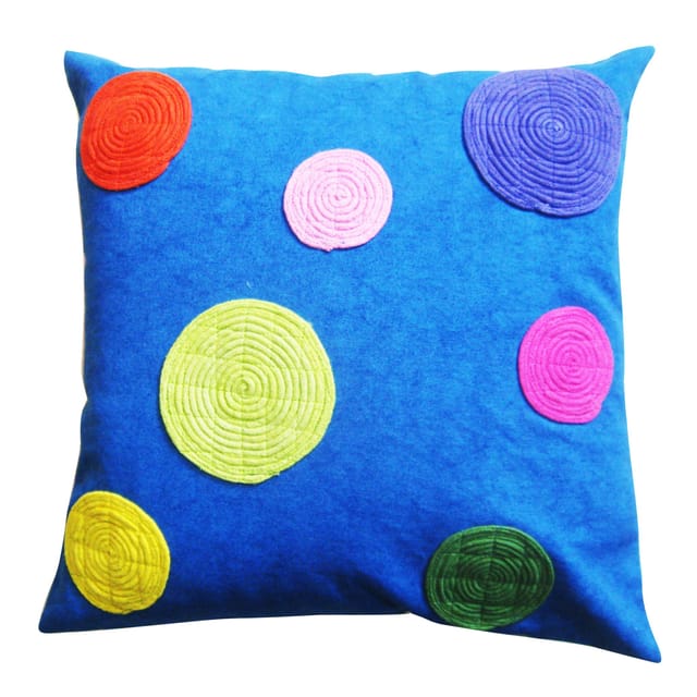 Juhi Malhotra-Blue Circle Cushion Cover