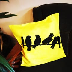 Juhi Malhotra-Yellow Bird Cushion Cover