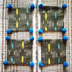 Juhi Malhotra-Khakhi Ikat Coaster Set