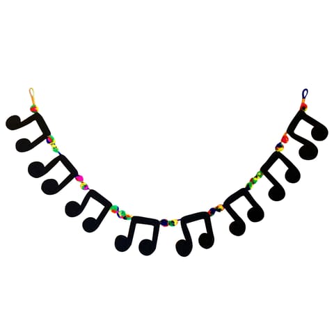 Juhi Malhotra-Black Music Note Bunting