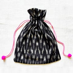 Juhi Malhotra-Black Ikat Rangoli Potli