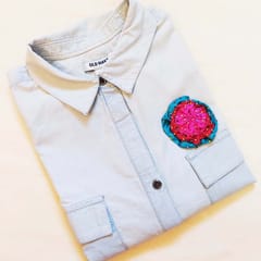 Juhi Malhotra-Silk Flower Beaded Brooch