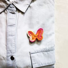 Juhi Malhotra-Orange Shaded Butterfly Brooch