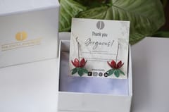 The Joyful Enamelist - Silver Enamel Lotus Earrings