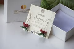 The Joyful Enamelist - Silver Enamel Lotus Earrings