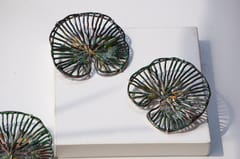 The Joyful Enamelist - Silver Enamel Lotus Leaf Brooch