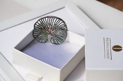 The Joyful Enamelist - Silver Enamel Lotus Leaf Brooch