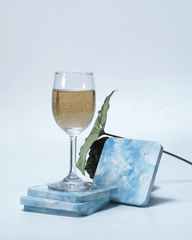 Minus Degre-Handcrafted Recycled Coaster I Sky Blue  I  set of 4 Coaster