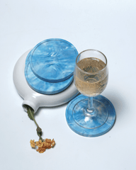 Minus Degre-Handcrafted Recycled Coaster I Sky Blue  I set of 4 Coaster