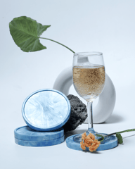 Minus Degre-Handcrafted Recycled Coaster I Sky Blue  I set of 4 Coaster
