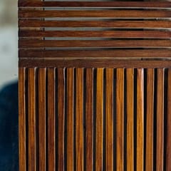 Rhizome-Slat Wall Mirror Square | Made of Bamboo