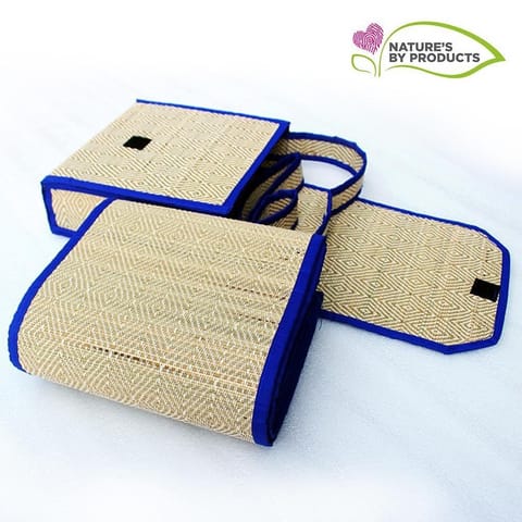 Craftlipi-Foldable Mat with Bag (Madur) : Weaved & Designed with White Threads