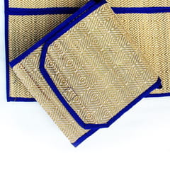 Craftlipi-Foldable Mat with Bag (Madur) : Weaved & Designed with White Threads