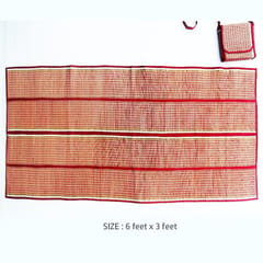 Craftlipi-Foldable Mat with Bag (Madur) : Weaved & Designed with Red Threads