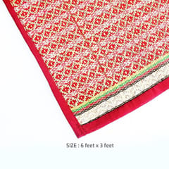 Craftlipi-Foldable Mat with Bag (Madur) : Weaved & Designed with Red Threads