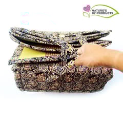 Craftlipi-Foldable Mat (Madur) with Handle & Cushion (FHC) : Best Natural Carpet and Bed   Cushion for Indoor
