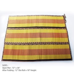 Craftlipi-Foldable Mat (Madur) with Handle & Cushion (FHC) : Best Natural Carpet and Bed   Cushion for Indoor