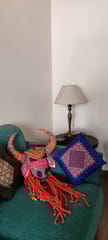 Diti - Bos Taurus - Orange - Embellished Wall Decor