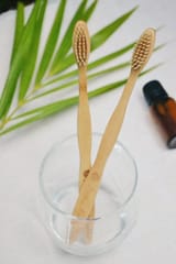Almitra Sustainables-Oral Care Set  Bamboo Bristle Toothbrush and Copper Tongue Cleaner (Pack of 2)
