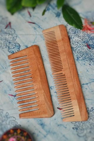 Almitra Sustainables-Neem Comb Pack of 2 (Small & Large)