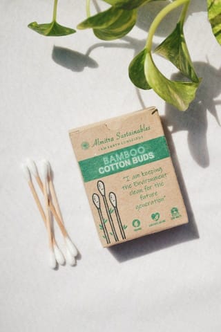 Almitra Sustainables-Bamboo Cotton Buds(Pack of 2 Boxes)