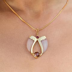 Baka - AVANI Gold Faux Tiger Claw Red Lens Pendant