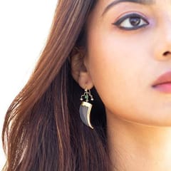 Baka - AVANI Gold Faux Tiger Claw Green Royal Earrings
