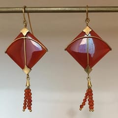 Baka - PATANG Carnelian Tassel Earrings