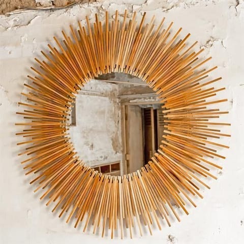 Rhizome-Sun Decorative Wall Mirror | Made of Bamboo