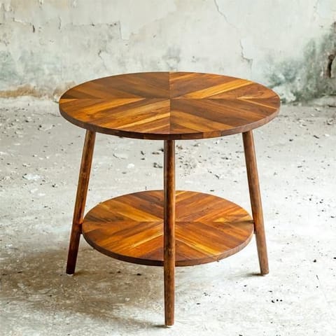 Rhizome-Teak Wood Round Table by Artiqulate