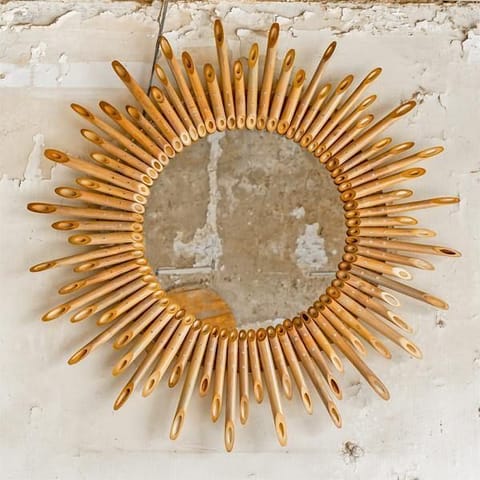 Rhizome-Slice Decorative Wall Mirror | Made of Bamboo by Rhizome