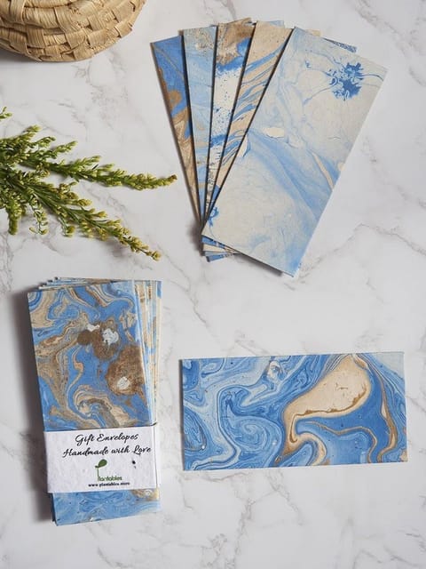Plantables-Starry Night Handmade Marble Paper Gift Envelopes (Set of 12)