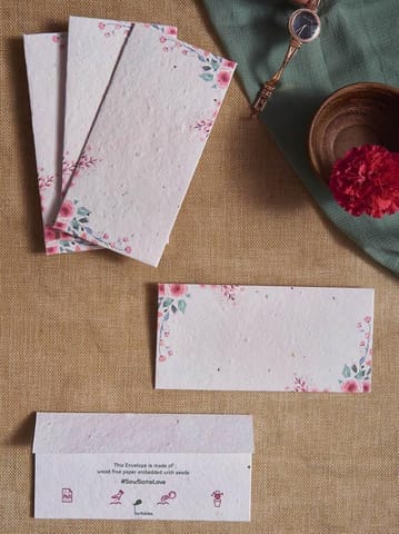Plantables-Floral Peaches Seed Paper Gift Envelopes (Set of 5)
