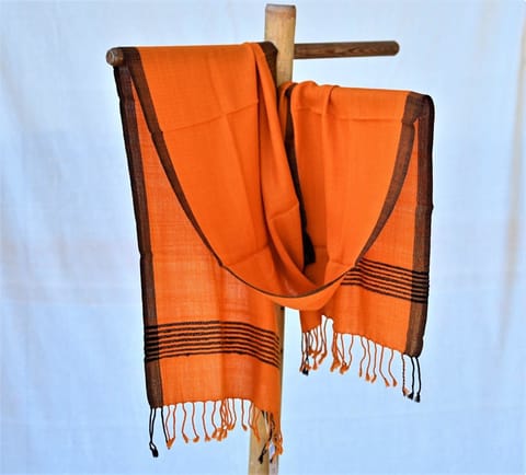 Avani-Pure Wool Handwoven Sunset Orange Stole
