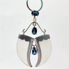 Baka - AVANI Silver Faux Tiger Claw Blue Imperial Pendant