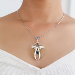 Baka - AVANI Silver Faux Tiger Claw Blue Imperial Pendant