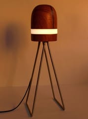 Studio Indigene - Agriya - The Stand Light | One of The Kind Handcrafted Teak Wood Table Lamp