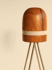 Studio Indigene - Agriya - The Stand Light | One of The Kind Handcrafted Teak Wood Table Lamp