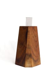 Studio Indigene - Faceted Pyramid Vase | Made of Teak Wood